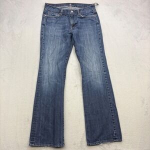 7 For All Mankind Bootcut Jeans Men 33x34 Blue Faded Distressed Y2K Skater Denim